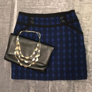 Blue Patterned Mini Skirt